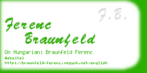 ferenc braunfeld business card